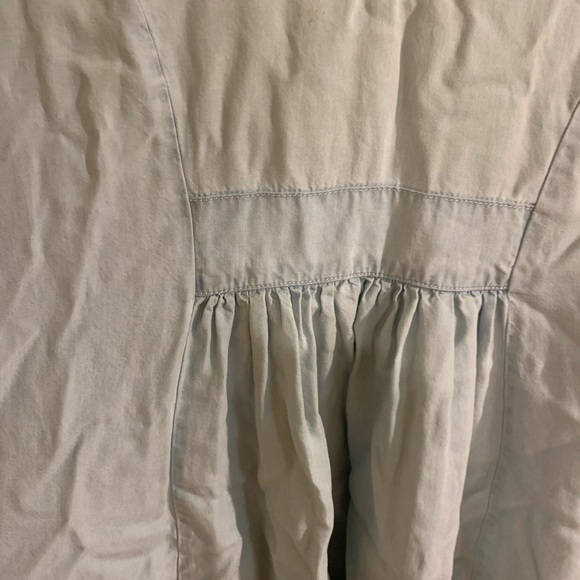 Pale blue Chambray dress with pockets - Picture 2 of 2